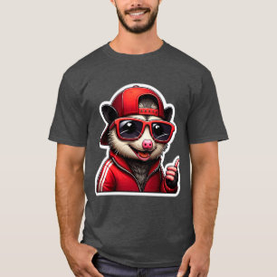 T-SHIRT OPOSSUT EN SUITE ROUGE
