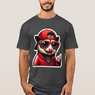 T-SHIRT OPOSSUT EN SUITE ROUGE