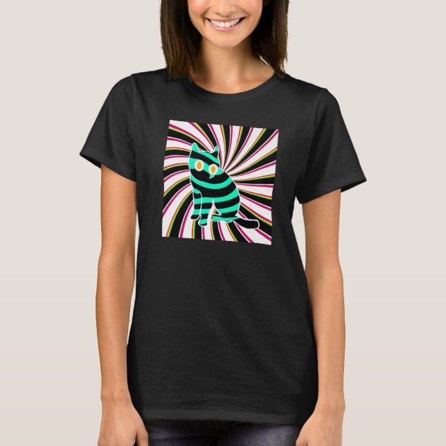 T-shirt Optical illusion cat meow kitty cute kitten adorab (Devant)