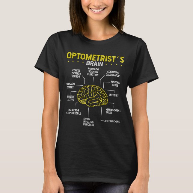 T-shirt Opticien Cerveau Optomestry Lunettes Oeil Whispere (Devant)