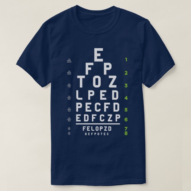 T-shirt Opticien ophtalmologiste Funny Optique Optomètre o (Design devant)