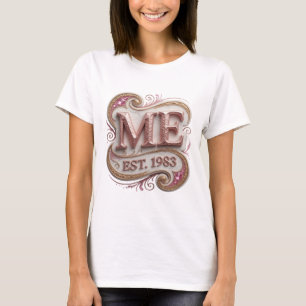 T-shirt Or Art en lettres 3D ME EST 1983 qui attire l'oeil
