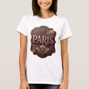 T-shirt Or Art porté PARIS Or ludique