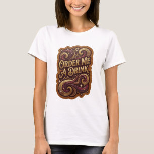 T-shirt Or Art Wearable Cool Gold COMMANDEZ-MOI UN VERRE
