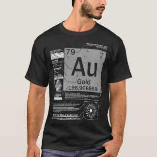 T-shirt Or Au Élément atomique Numéro 79 Science