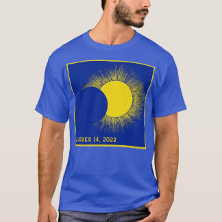 T-shirt Or bleu et jaune doux Total Eclipse 2023
