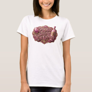 T-shirt Or brillant PROUD CITIZEN DU PAYS DU VIN