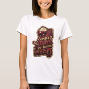 T-shirt Or Clair Croquant NOMBRE DE JOURS SANS BOIRE DE VI