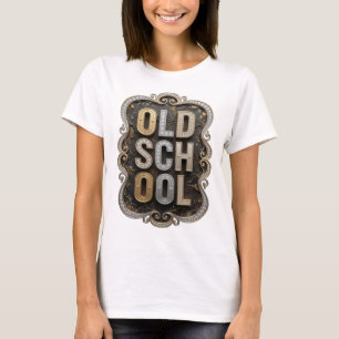 T-shirt Or classique VIEILLE ÉCOLE Dessin audacieux
