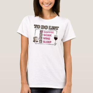T-shirt Or COFFEE PUIS VIN Graphique de créateur fantaisie