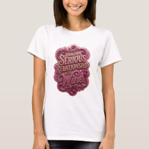 T-shirt Or doré Edgy JE SUIS EN COUPLE AVEC LE VIN
