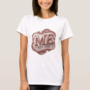 T-shirt Or élégant ME EST 1986 Design audacieux