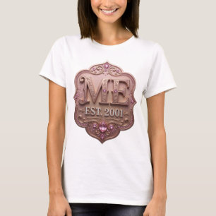 T-shirt Or frais ME EST 2001 Design Moderne