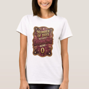 T-shirt Or Jaune à l'emporte-pièce NOMBRE DE JOURS SANS BO