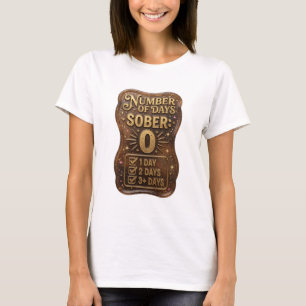 T-shirt Or Magnifique NOMBRE DE JOURS SOBRE 0 Art Porter