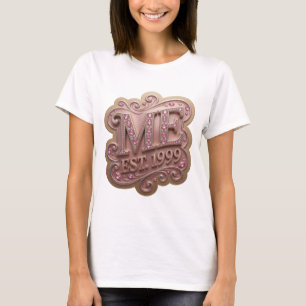 T-shirt Or Moderne ME EST 1999 Texte Art 3D