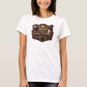 T-shirt Or PROUD CITIZEN OF WINE COUNTRY en or