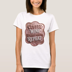 T-shirt Or tendance café vin martini espresso Répéter