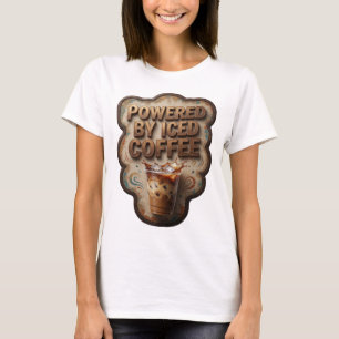 T-shirt Or vif ALIMENTÉ PAR CAFÉ GLACÉ Création personnali