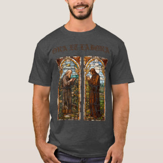 T-shirt Ora et Labora design médiéval