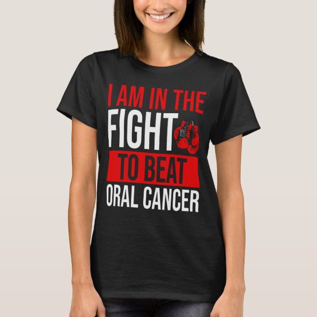 T-shirt Oral Cancer Awareness Ribbon Beat Disease Warrior (Devant)