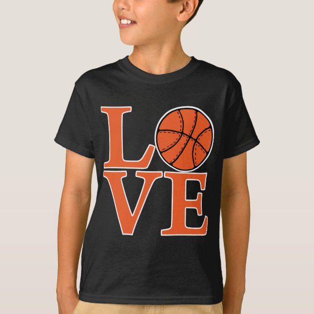T-shirt orange2, AMOUR de basket-ball (Devant)