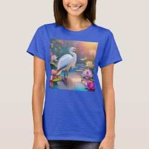 T-shirt Orange Billed White Heron Imaginaire Bird