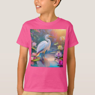T-shirt Orange Billed White Heron Imaginaire Bird
