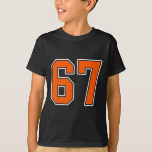T-shirt Orange Blanc Numéro 67 Joueur Jersey Uniforme #67