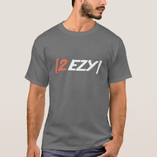 T-shirt Orange blanche du logo de 2 hommes d'EZY sur le