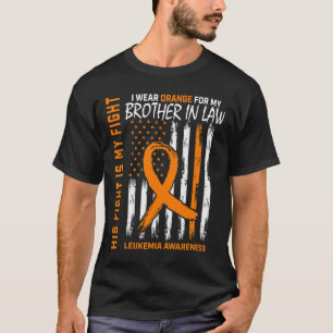 T-shirt Orange Brother En Droit Leucémie Cancer Sensibilis
