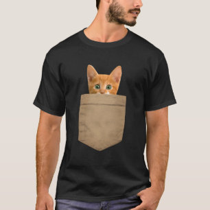 T-shirt Orange Ca Kitty dans ma poche