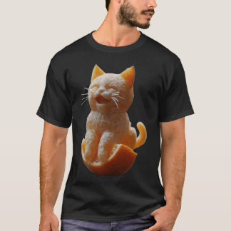 T-shirt Orange cat rétro