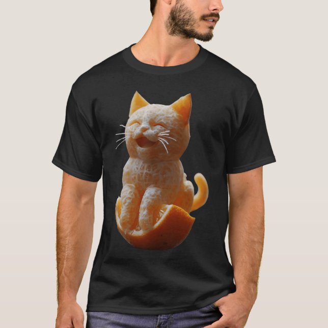 T-shirt Orange cat rétro (Devant)