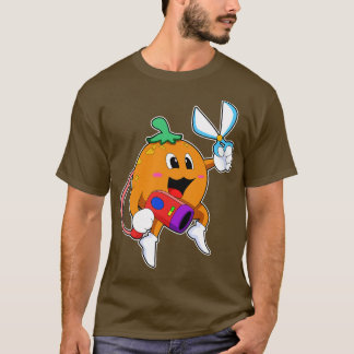 T-shirt Orange comme coiffeur avec sèche-cheveux ciseaux