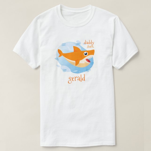 T-shirt Orange Daddy Shark (Design devant)