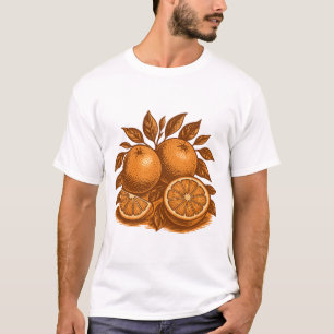 T-shirt Orange d'automne vintage Conception des agrumes