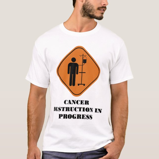 T-shirt orange de destruction de Cancer de (Devant)
