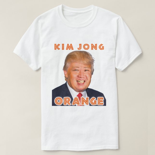 T-shirt Orange de Kim Jong | Donald Trump + L'ONU de Kim (Design devant)