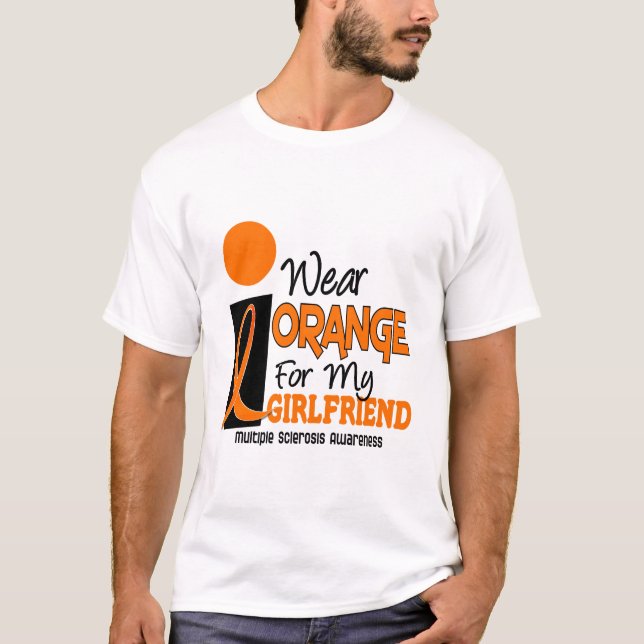 T-shirt Orange de milliseconde de sclérose en plaques pour (Devant)
