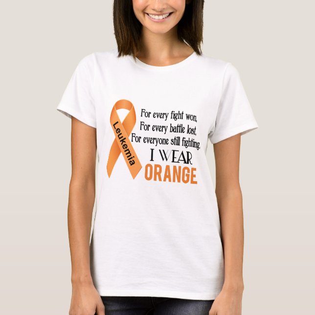 T-shirt orange de ruban de Cancer de leucémie (Devant)