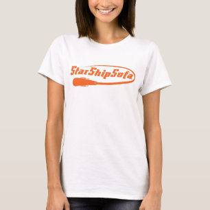 T-shirt Orange des textes de dames StarShipSofa sur le