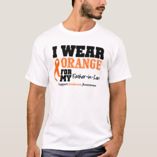 T-shirt Orange d'usage de la leucémie I pour mon beau-père