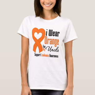 T-shirt Orange d'usage de la leucémie I pour mon oncle