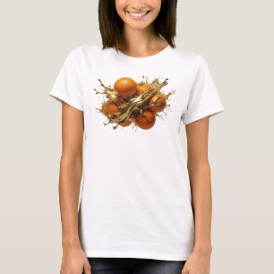 T-shirt Orange Dynamique Abstrait Oranges Impression Créat