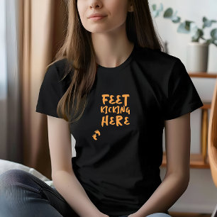 T-Shirt orange empreinte de grossesse humoristique