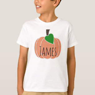T-shirt Orange En vichy Citrouille Automne Thanksgiving Ha