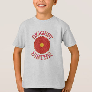 T-shirt orange et jaune de grande soeur de dahlia