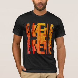 T-shirt Orange Gold Tons MCM Look Faded Effet Design