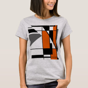 T-shirt Orange Gris Noir Mosaïque géométrique MCM Look